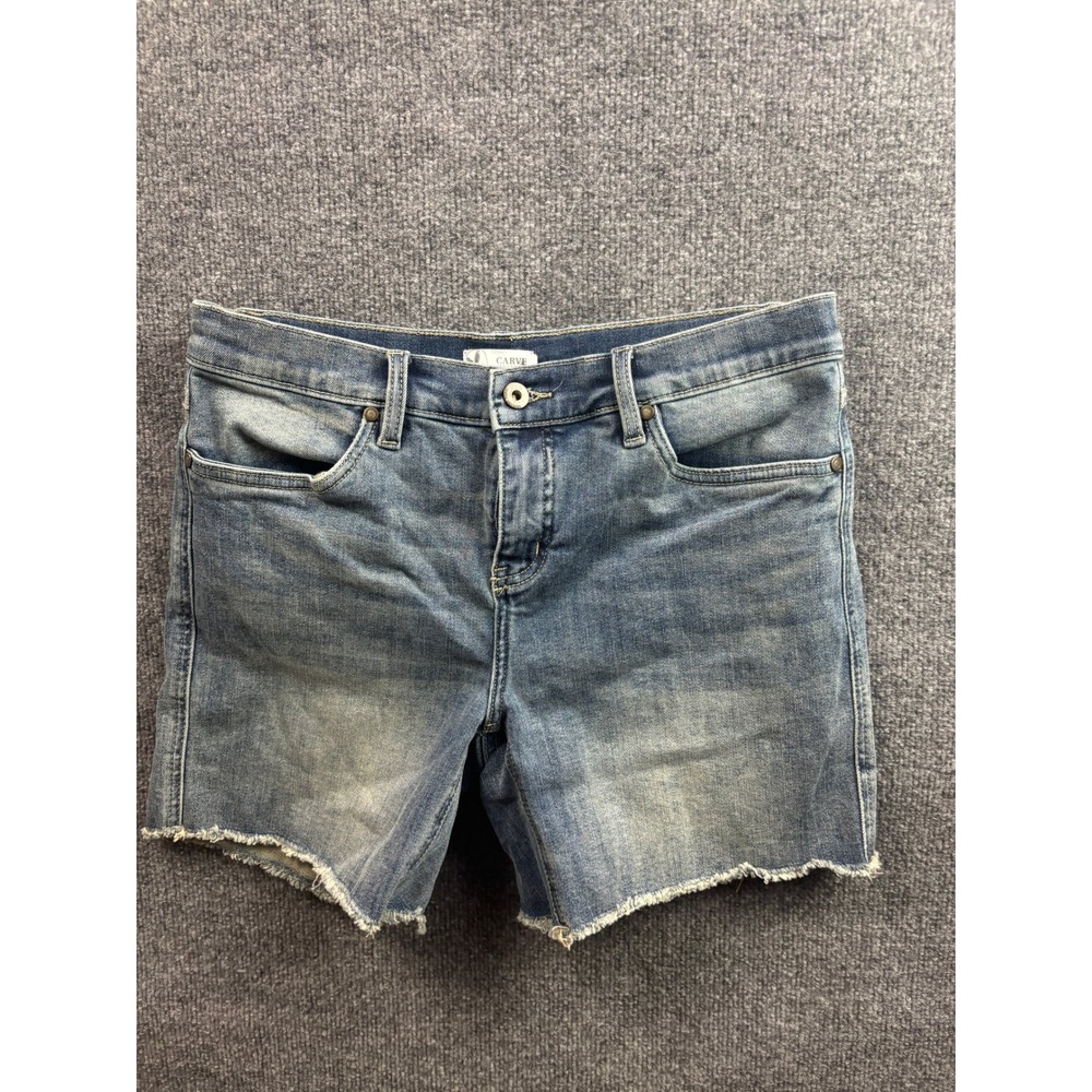 Carve Designs Denim Shorts Women 6 Blue Raw Hem Organic Cotton Stretch